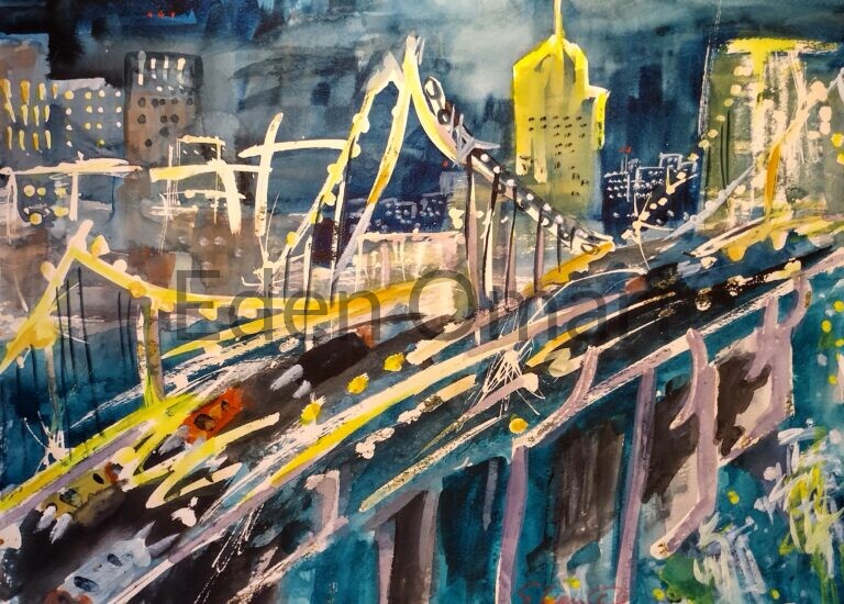 Crossing the Brooklyn Bridge 16×24 $275