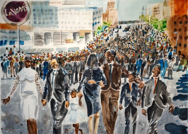Dr. King Funeral Procession 18×24 NFS 03040305