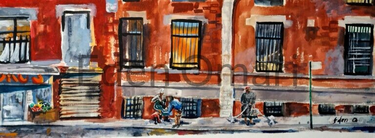 Lady With Poodles in Harlem 8×24 NFS