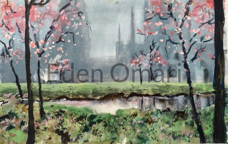 London Cherry Blossoms I 7.5×11 NFS 081606