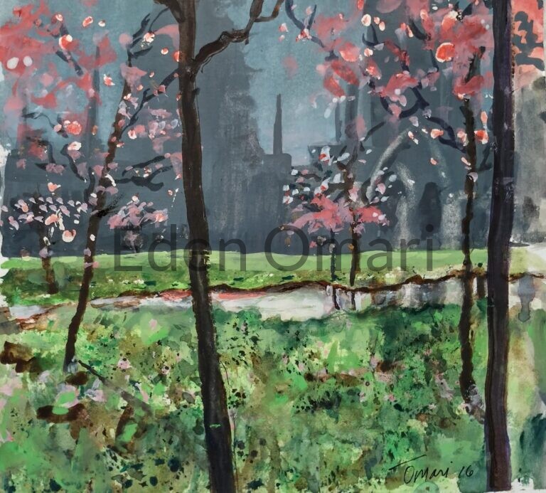 London CherryBlossoms II 8×8 NFS 081607