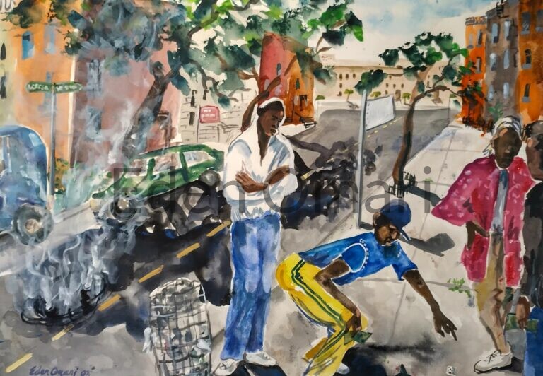 Sidewalk Hustle 18×24 08090331 NFS