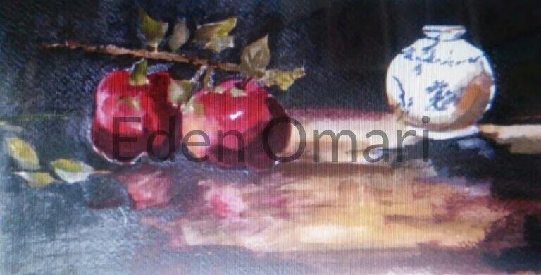 Apples with Vase approx 8×17 L082507/52
